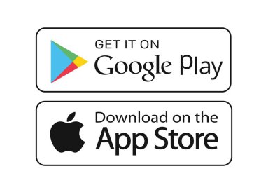 Kiev, Ukrayna - 5 Kasım 2021: App Store 'dan indirin ve Google Play düğmesine basın