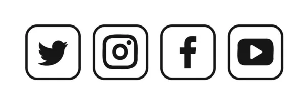 Social-Media-Logo gesetzt. Beliebtes soziales Netzwerk. — Stockvektor