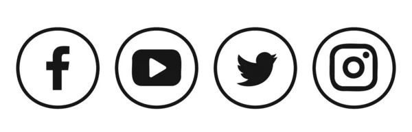Logotipo de mídia social definido. Conjunto de rede social popular. — Vetor de Stock