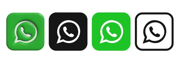 Набор логотипов Whatsapp. Логотип WhatsApp 3d. 3 вектор. — стоковый вектор