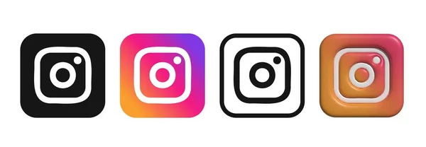 Логотип Instagram. Логотип Instagram 3d. Набор Instagram. — стоковый вектор