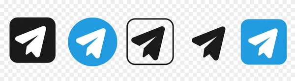 Telegrama Conjunto de logotipos de mídia social isolados em transparente — Vetor de Stock
