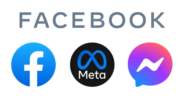 Metavers alle apps icons logos, faceook, instagram messenger, portal, facebook portal, facebook — Stockvektor