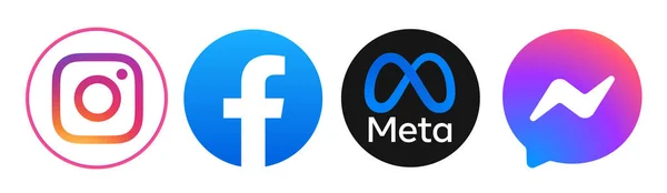 Kiew, 10. November 2021: Metavers alle apps icons logos, instagram messenger, portal, facebook portal, facebook — Stockvektor