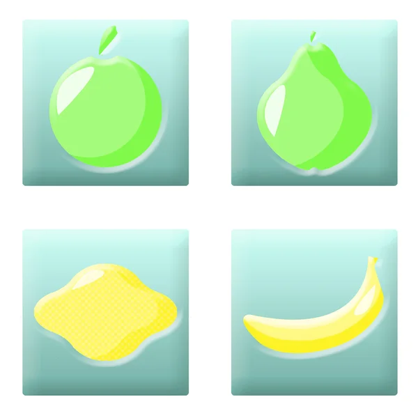 4 meyve simgeler — Stok fotoğraf