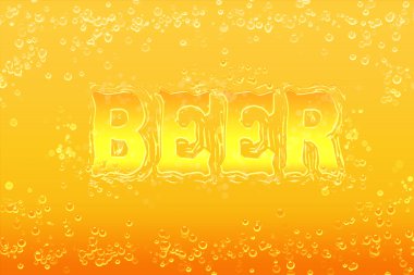 Bira arka planında bira etiketli