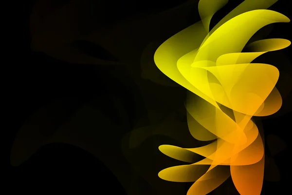 Bright yellow abstract image on a black background with space for text — Stock Photo, Image