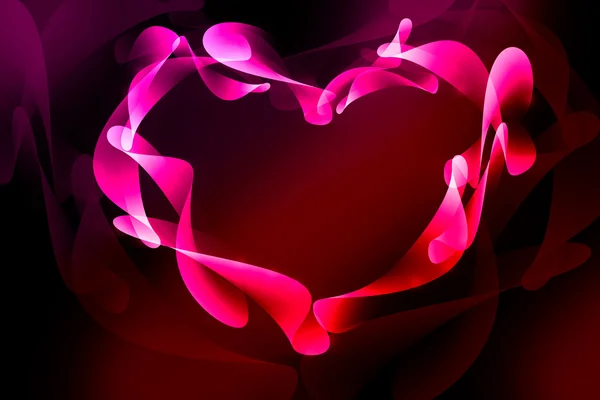 Abstract smoky heart on black background — Stock Photo, Image