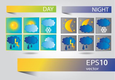 Vector set of icons for weather forecast