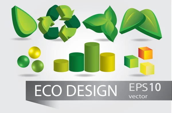 3D eco designelement — Stock vektor