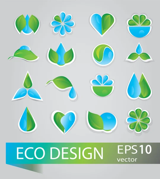 Eco element och ikoner för design — Stock vektor