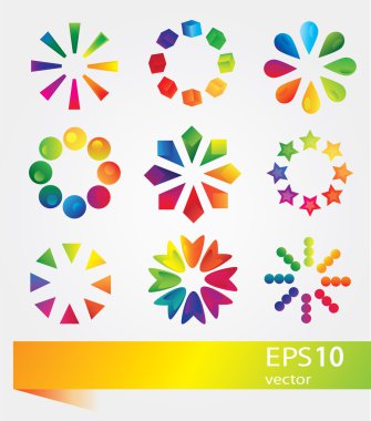 vektör renkli simge kümesi