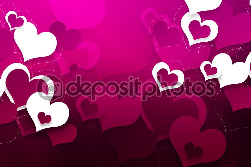 Bright festive background with hearts