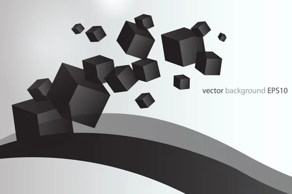 Vektor bild med en massa svarta fyrkanter — Stock vektor