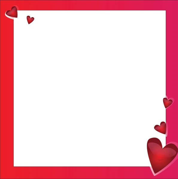 Bright vector frame with hearts — Stock Vector