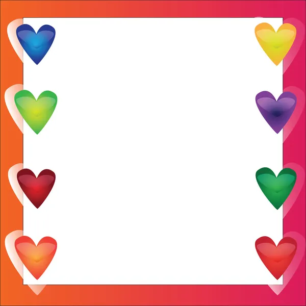 Heldere vector frame met hart — Stockvector