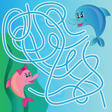 Puzzle için çocuklar - deniz yaşamı