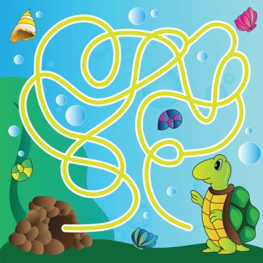 Puzzle için çocuklar - deniz yaşamı
