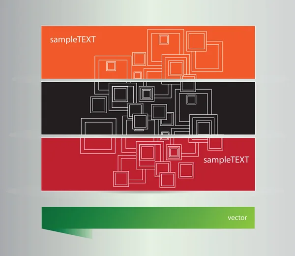 Bandiere quadrate colorate — Vettoriale Stock