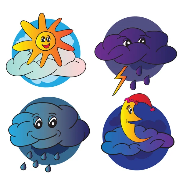 Diseño de iconos meteorológicos — Archivo Imágenes Vectoriales
