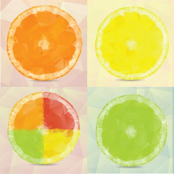 Vecteur polygonal de fruits — Image vectorielle