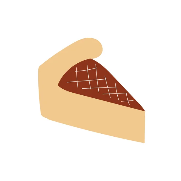 Un morceau de gâteau. icône dessinée à la main sur fond blanc — Image vectorielle