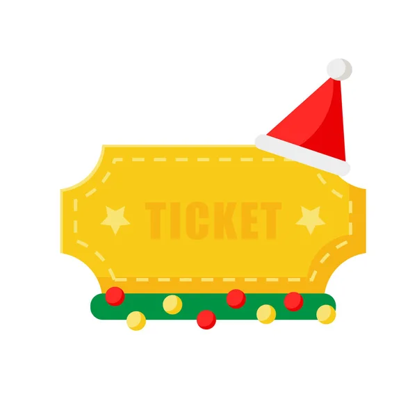 Kerstverkoop. Ticket met Santa hoed pictogram — Stockvector