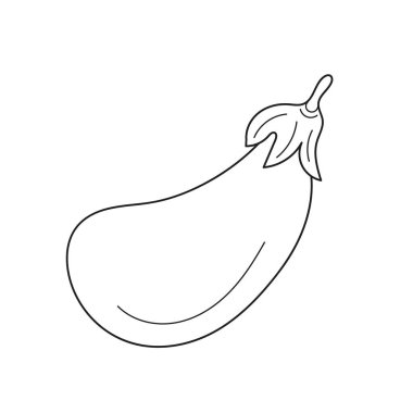 Basit boyama sayfası. Patlıcan, çocuklar için boyama kitabı.