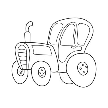 Basit boyama sayfası. Çekici Yan Görünüm Renklendirme Kitabı. Satır Sanatı.