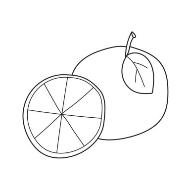 Basit boyama sayfası. Çizgi film turuncu boyama kitabı. Vektör illüstrasyonu