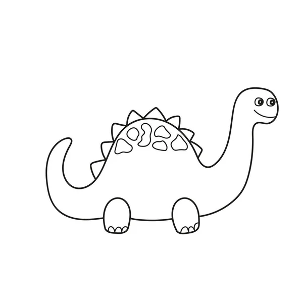 Página para colorear simple. Divertido Dino, juego educativo para niños preescolares — Archivo Imágenes Vectoriales