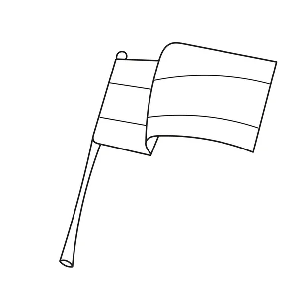 Simple coloring page. Flag icon isolated on white background. — Stock Vector