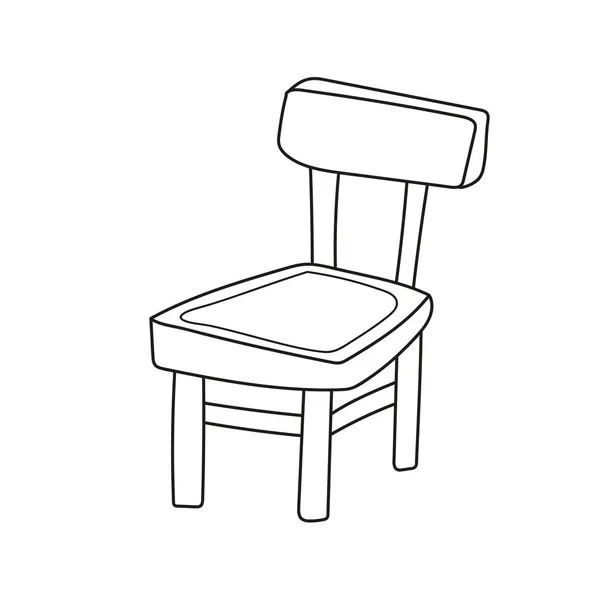 Coloriage simple. Livre à colorier pour enfants. Chaise enfant en bois — Image vectorielle