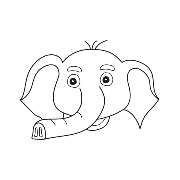 Simple coloring page. Elephant to be colored, coloring book for preschool kids — Stock Vector