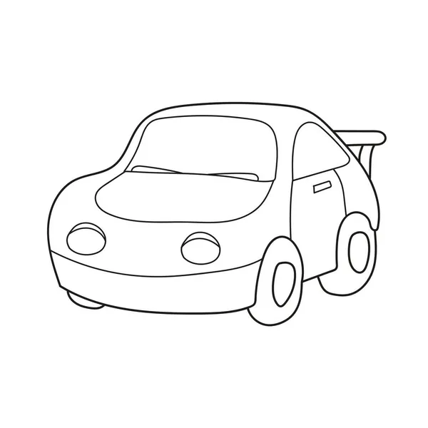 Página para colorear simple. Ilustración vectorial de coches de dibujos animados - Libro para colorear — Vector de stock