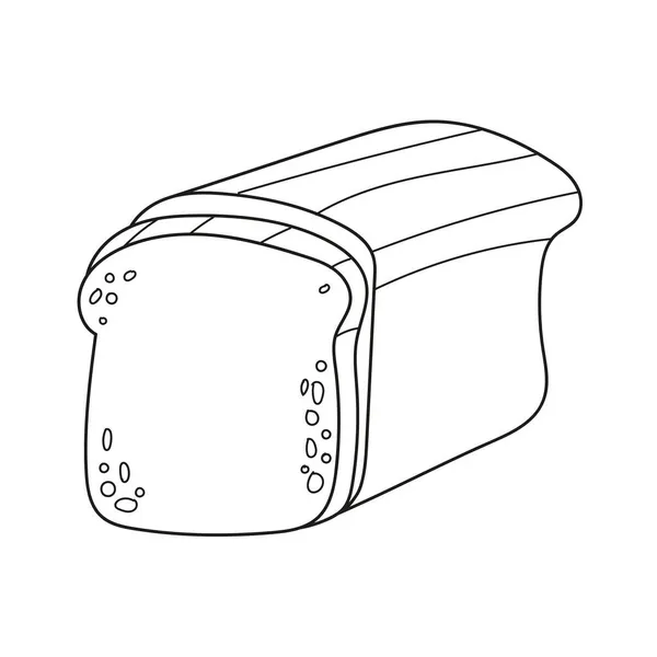 Eenvoudige kleurplaat. Vector lijn kunst illustratie met brood. Schets geïsoleerd — Stockvector