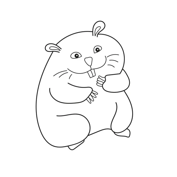 Página de coloração simples. Livro para colorir para crianças, hamster — Vetor de Stock