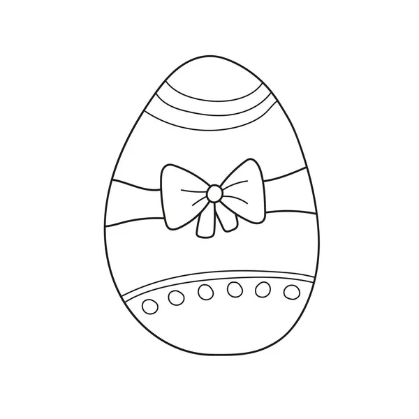 Simple coloring page. Decoration easter egg. Coloring book for kids. — Stock Vector