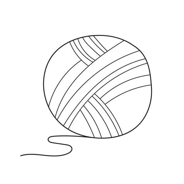 Página para colorear simple. Dibujos animados vector contorno ilustración bola hilado — Vector de stock