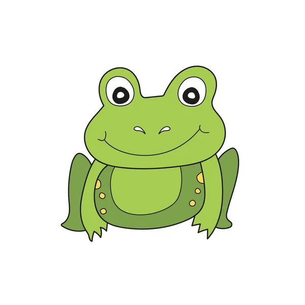 Icono de dibujos animados simple. Ilustración vectorial Cute Frog. Aislado sobre blanco — Archivo Imágenes Vectoriales