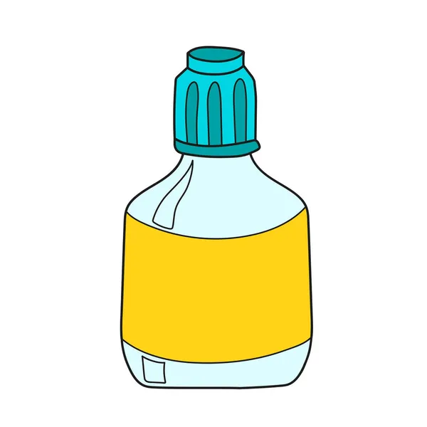 Ícone de desenho animado simples. Uma garrafa ou frasco para injetáveis. Ilustração vetorial. — Vetor de Stock