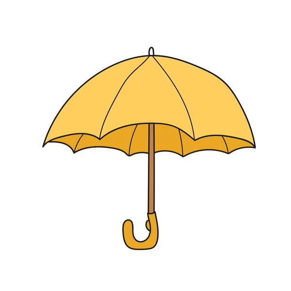 Ícone de desenho animado simples. Ilustração do guarda-chuva amarelo — Vetor de Stock