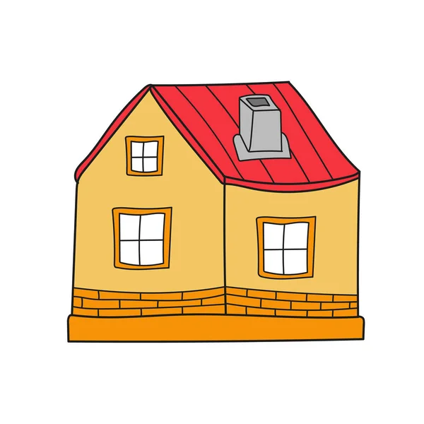 Eenvoudig tekenfilmicoon. Gezellig huis. Vector. — Stockvector