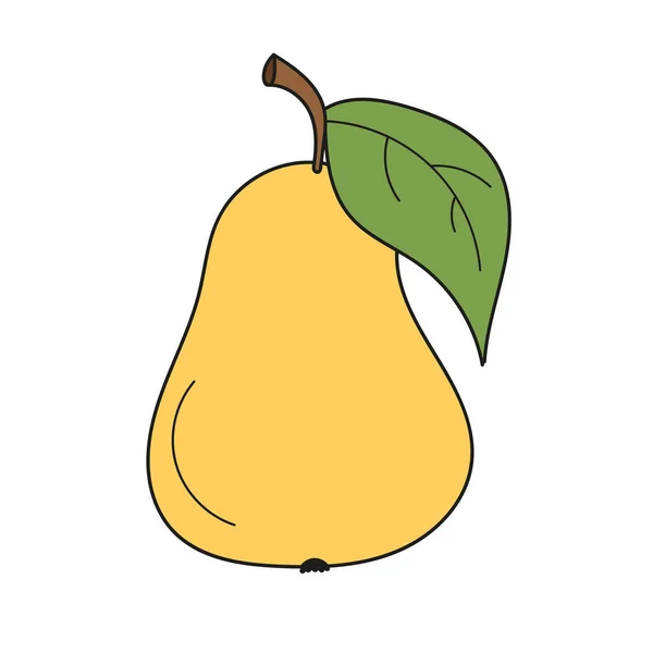Icono de dibujos animados simple. Icono de pera. Objeto aislado. Logo de pera. Ilustración vectorial — Vector de stock