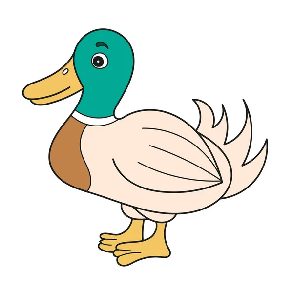 Icono de dibujos animados simple. Ilustración de pato — Archivo Imágenes Vectoriales