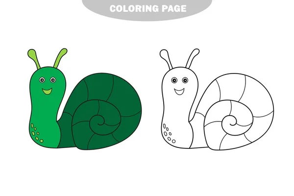 Página para colorear simple. Caracol lindo, contorno — Archivo Imágenes Vectoriales