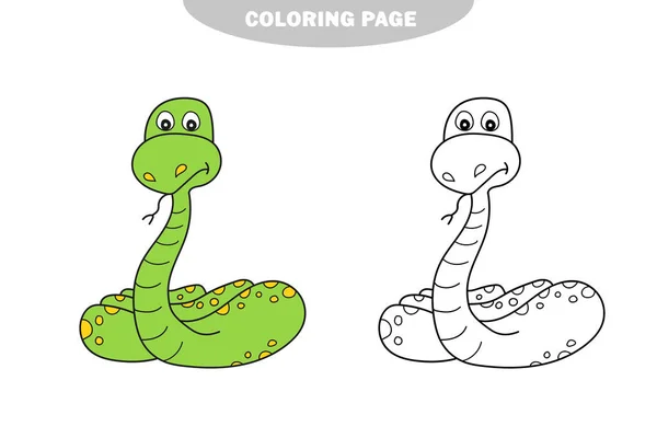 Semplice pagina da colorare. Serpente da colorare, il libro da colorare — Vettoriale Stock