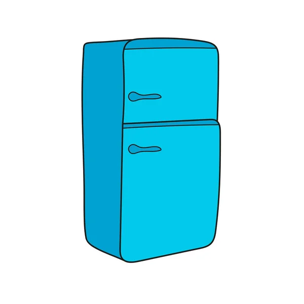 Enkel tecknad ikon. Kylskåpsvektor tecknad illustration — Stock vektor