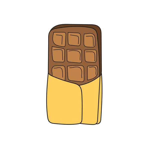 Eenvoudig tekenfilmicoon. Chocolade verpakking. Eenvoudige tekening uit vrije hand. — Stockvector
