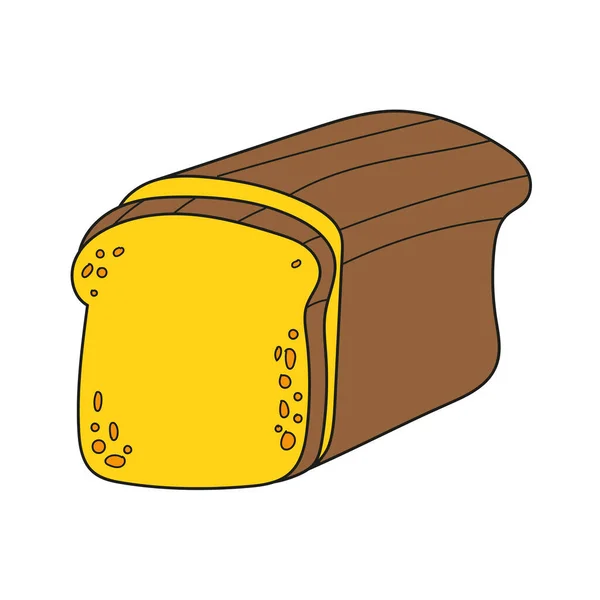 Eenvoudig tekenfilmicoon. Vector illustratie met brood. — Stockvector
